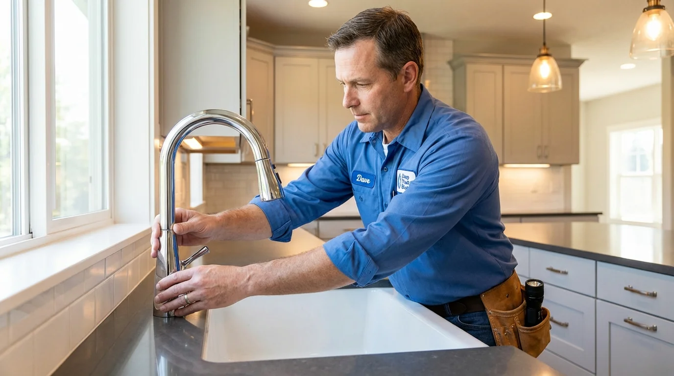 Kitchen faucet installation by Johns Plumbing LLC in Hanover